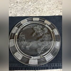 Federal Glass Sharon Clear Footed Cake Plate 11-1/2"